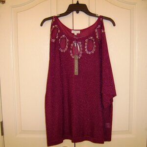 Brand New Joseph A Sheer Top Half Sleeved - Size XL